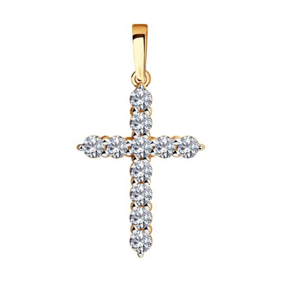 Pandantiv din Aur Roz 14K cu Zirconiu  - 1