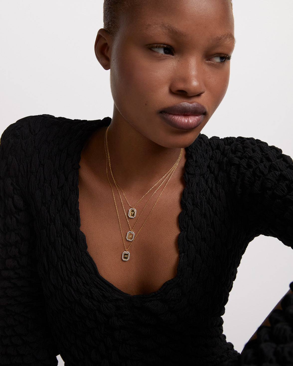 Colier din Argint placat cu Aur cu Zirconiu Zodia Pesti - 5