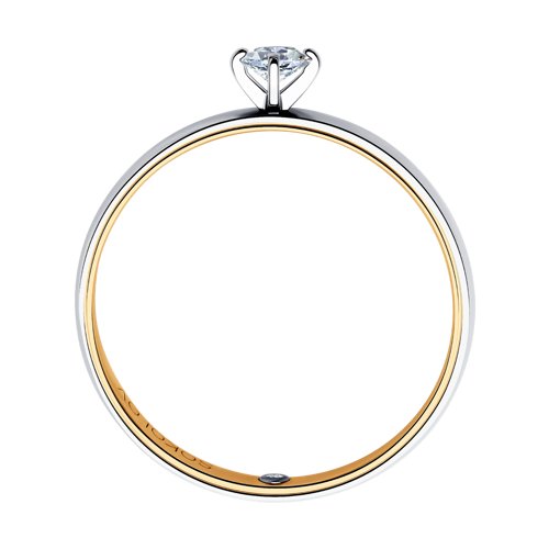 Inel din Aur Combinat 14K cu Diamante - 2