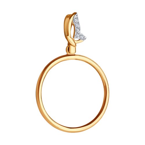 Pandantiv din Aur Roz 14k cu Zirconiu - 2