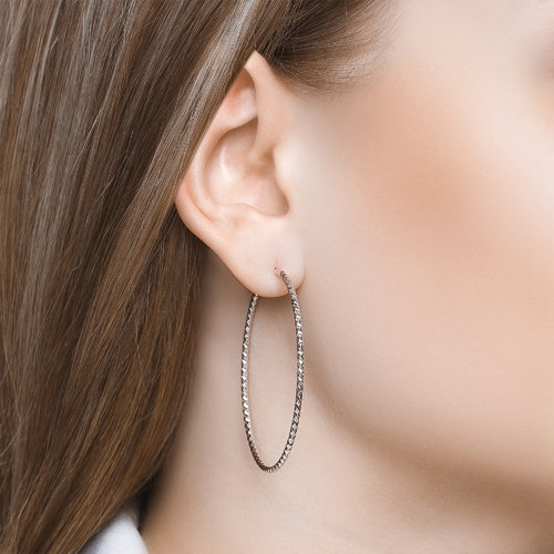 Cercei Congo din Argint diametrul 45mm - 2