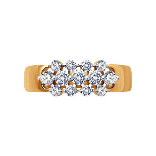 Inel din Aur Roz 14K cu Diamante - 2