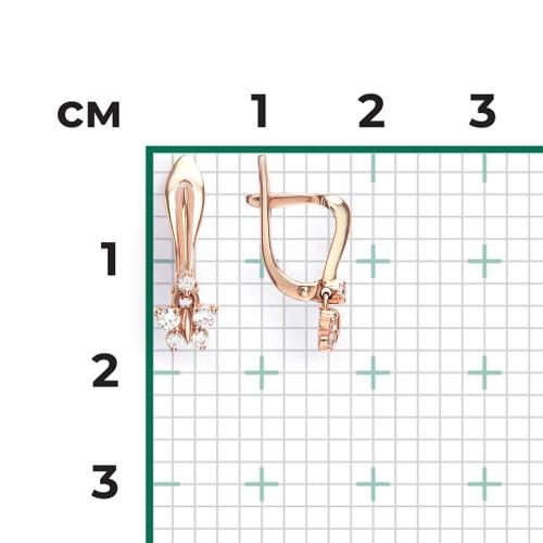 Cercei Aur Roz 14K cu Zirconiu - 2