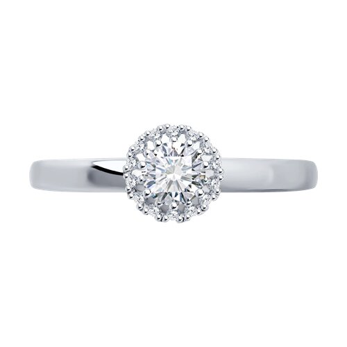 Inel de logodna din Aur Alb 14K cu Diamante - 2