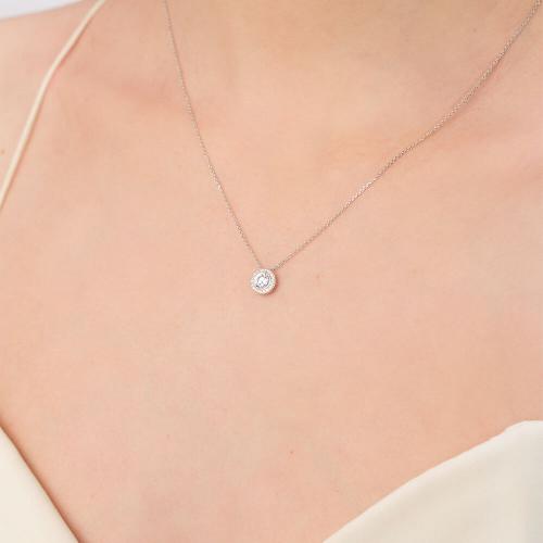 Colier Aur Alb 14K cu Zirconiu - 2