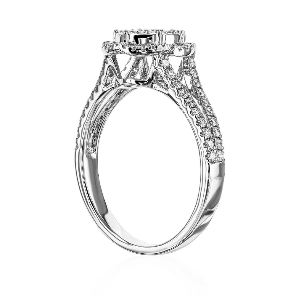 Inel din Aur Alb 18K cu Diamante 0.72Carate - 3