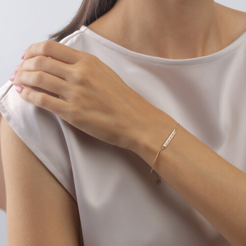 Bratara din Aur Roz 14K cu Zirconiu - 4