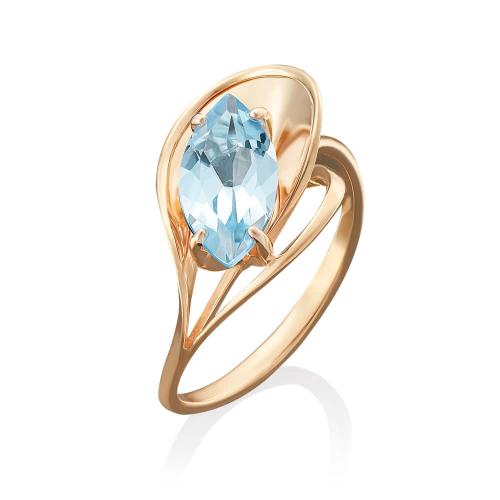 Inel Aur Roz 14K cu Topaz - 1