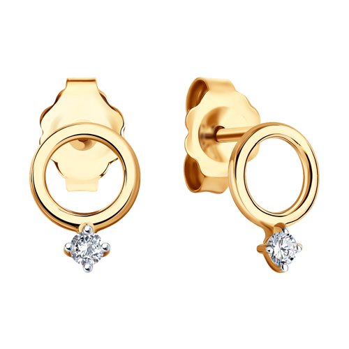 Cercei din Aur Roz 14K cu Zirconiu  - 2