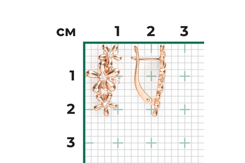 Cercei Aur Roz 14K cu Topaz - 2
