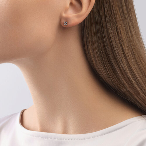 Cercei din Aur Roz 14K cu Topaz  - 2