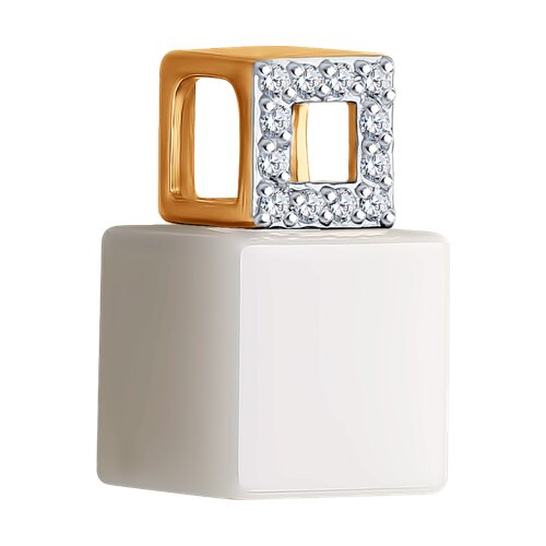 Pandantiv din Ceramica cu Aur Roz 14K si Diamante  - 3