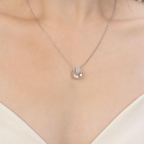 Pandantiv Aur Alb 14K cu Topaz - 2