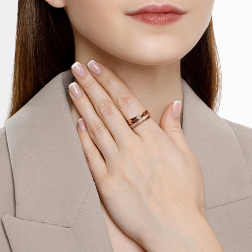 Inel din Aur Roz 14k cu Zirconiu - 3