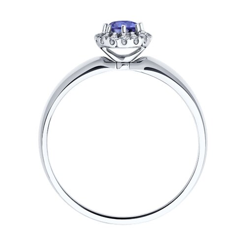 Inel din Aur Alb 14K cu Diamante si Tanzanit - 3