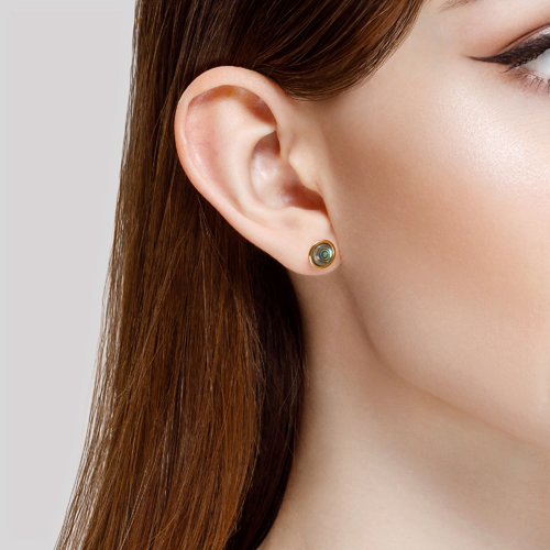 Cercei din Aur Roz 14K cu Sidef - 2