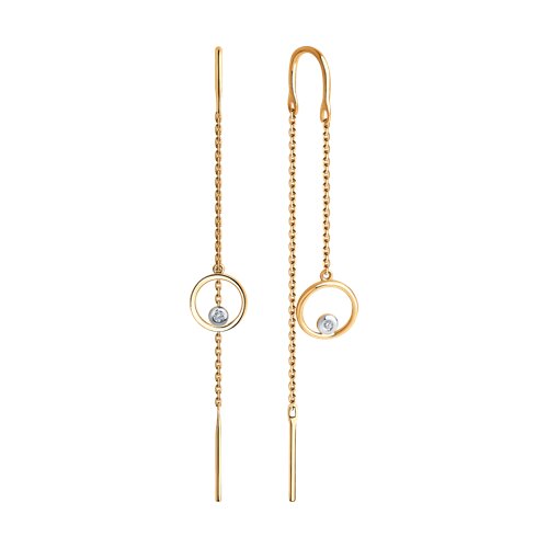 Cercei din Aur Roz 14K cu Diamante - 4