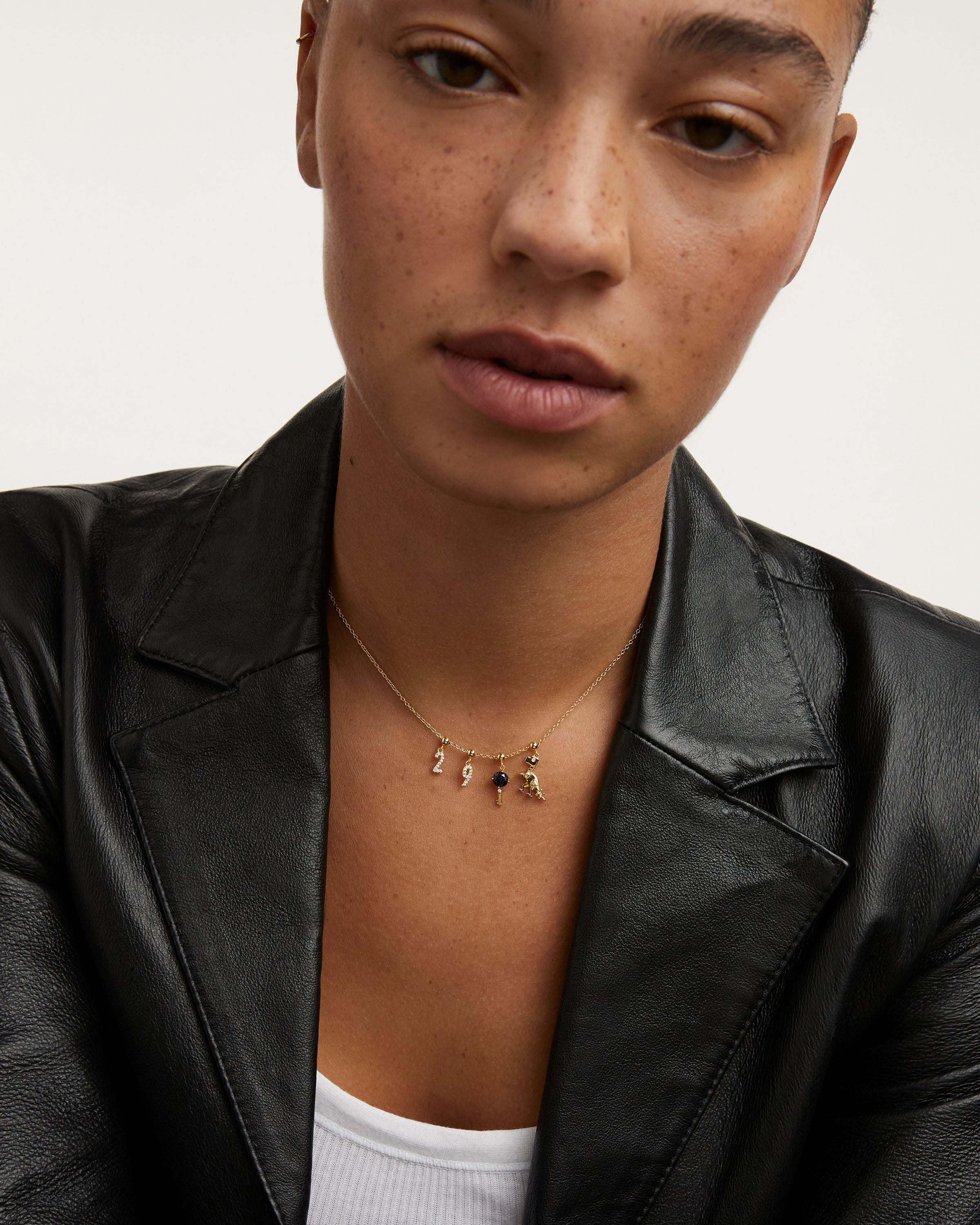 Pandantiv Charm din Argint placat cu Aur cu Zirconiu - 12