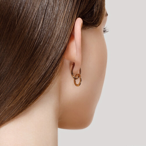 Cercei din Argint placat cu Aur cu Diamante - 3