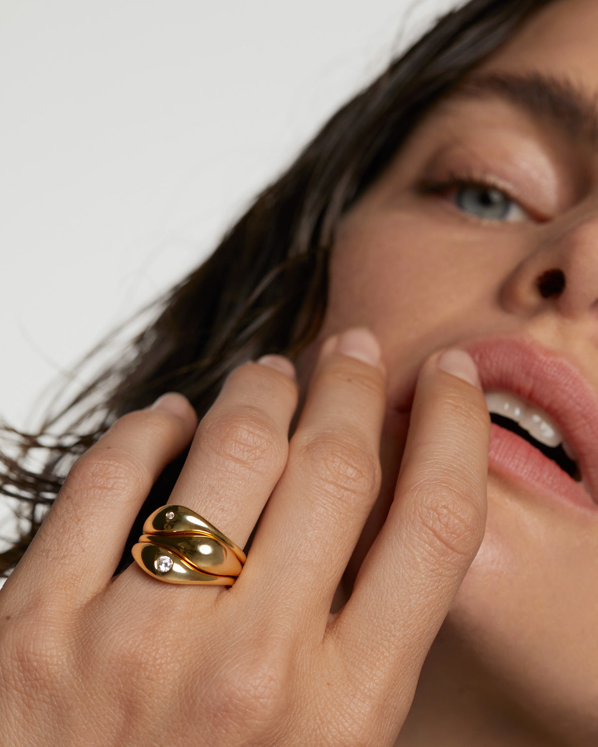 Inel din Argint placat cu Aur cu Zirconiu - 10