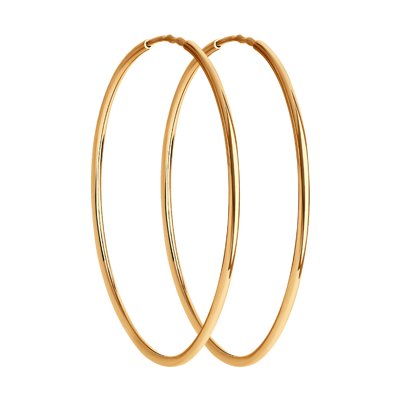 Cercei Congo din Aur Roz 14k diametrul 25mm - 1