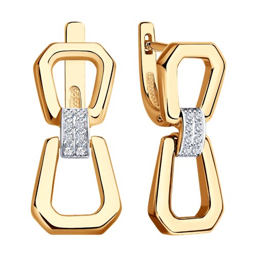 Cercei din Aur Roz 14K cu Diamante - 2