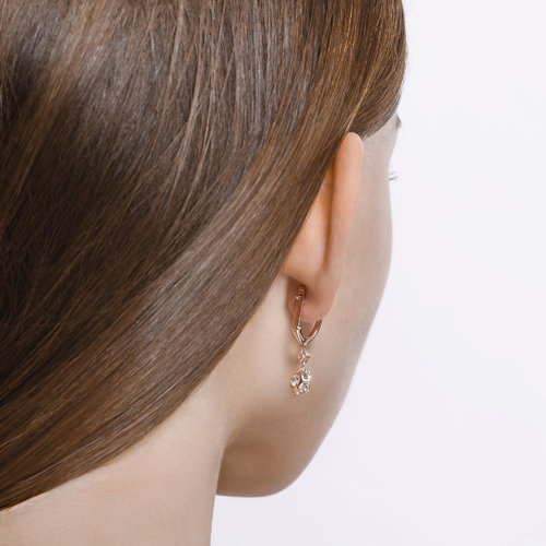 Cercei din Aur Alb 14K cu Diamante - 4