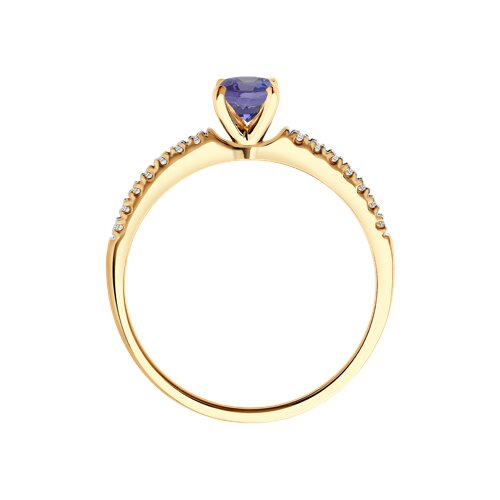 Inel din Aur Roz 14K cu Diamante si Tanzanit - 3