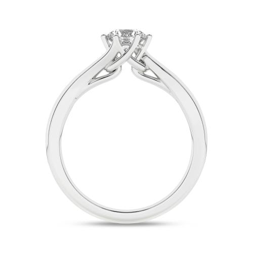 Inel de logodna din Aur Alb 18K cu Diamant 0.5Ct - 3