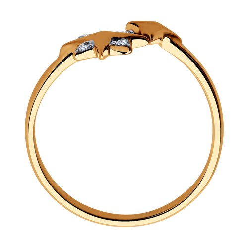 Inel din Aur Roz 14K cu Diamant Swarovski - 2