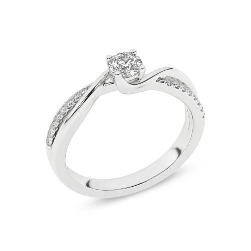 Inel de logodna din Aur Alb 14K cu Diamante 0.33Ct - 4