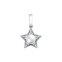 Pandantiv din Argint cu perla sint si Zirconiu - 1