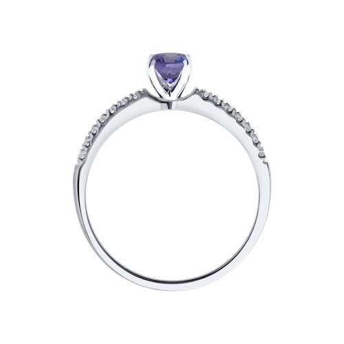 Inel din Aur Alb 14K cu Diamante si Tanzanit - 3