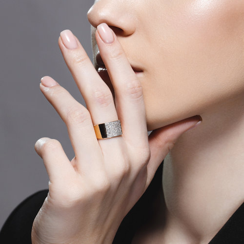 Inel din Aur Roz 14K cu Diamante - 3