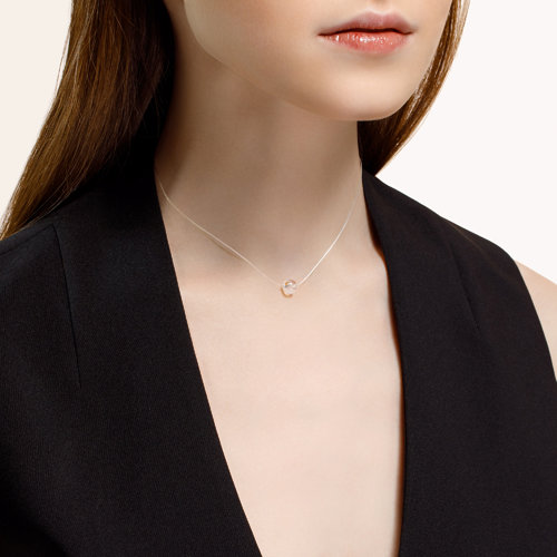 Colier pe fir transparent cu Argint si Cristal - 3