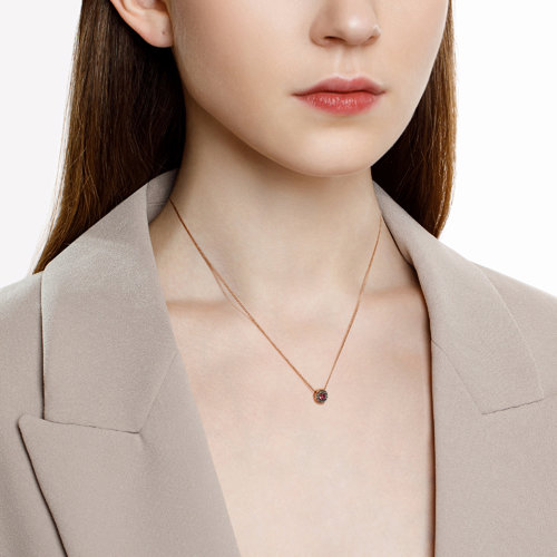 Pandantiv din Aur Roz 14K cu Rubin si Diamante - 3