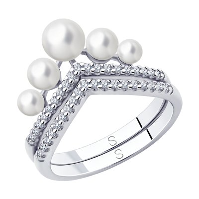 Inel din Argint cu Perle si Zirconiu - 1