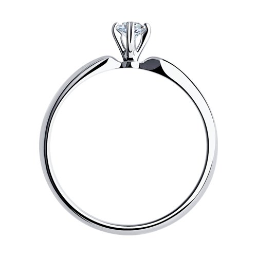 Inel din Aur Alb 14K cu Diamant - 2