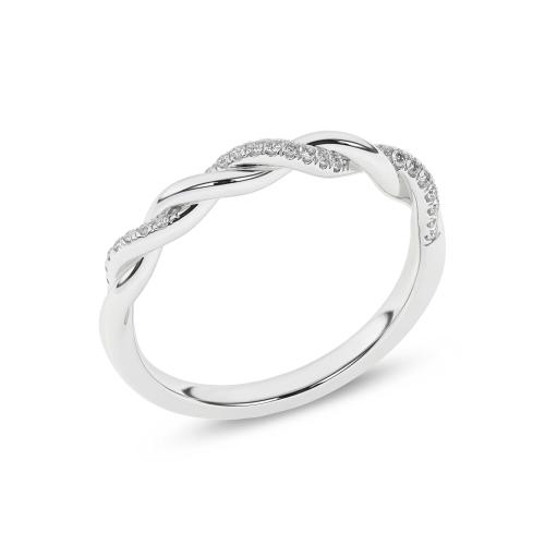 Inel din Aur Alb 14K cu Diamante 0.10Ct - 4