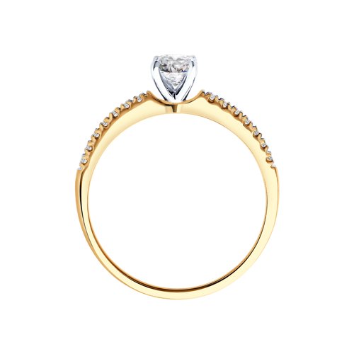 Inel din Aur Roz 14K cu Diamante - 3