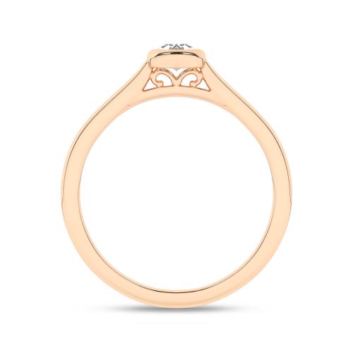 Inel de logodna din Aur Roz 14K cu Diamant 0.33Ct - 2