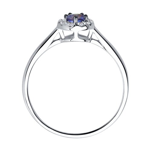 Inel din Aur Alb 14K cu Tanzanit si Diamante - 3