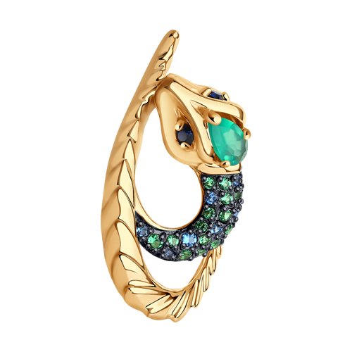 Pandantiv din Aur Roz 14K cu Agat si Zirconiu - 2