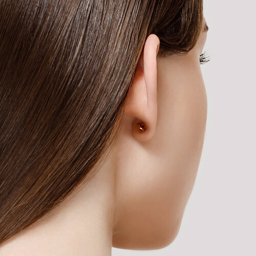 Cercei din Ceramica cu Aur Roz 14K si Diamante - 3