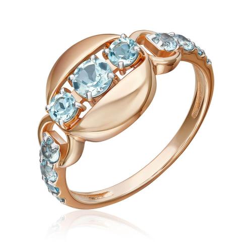 Inel Aur Roz 14K cu Topaz - 1