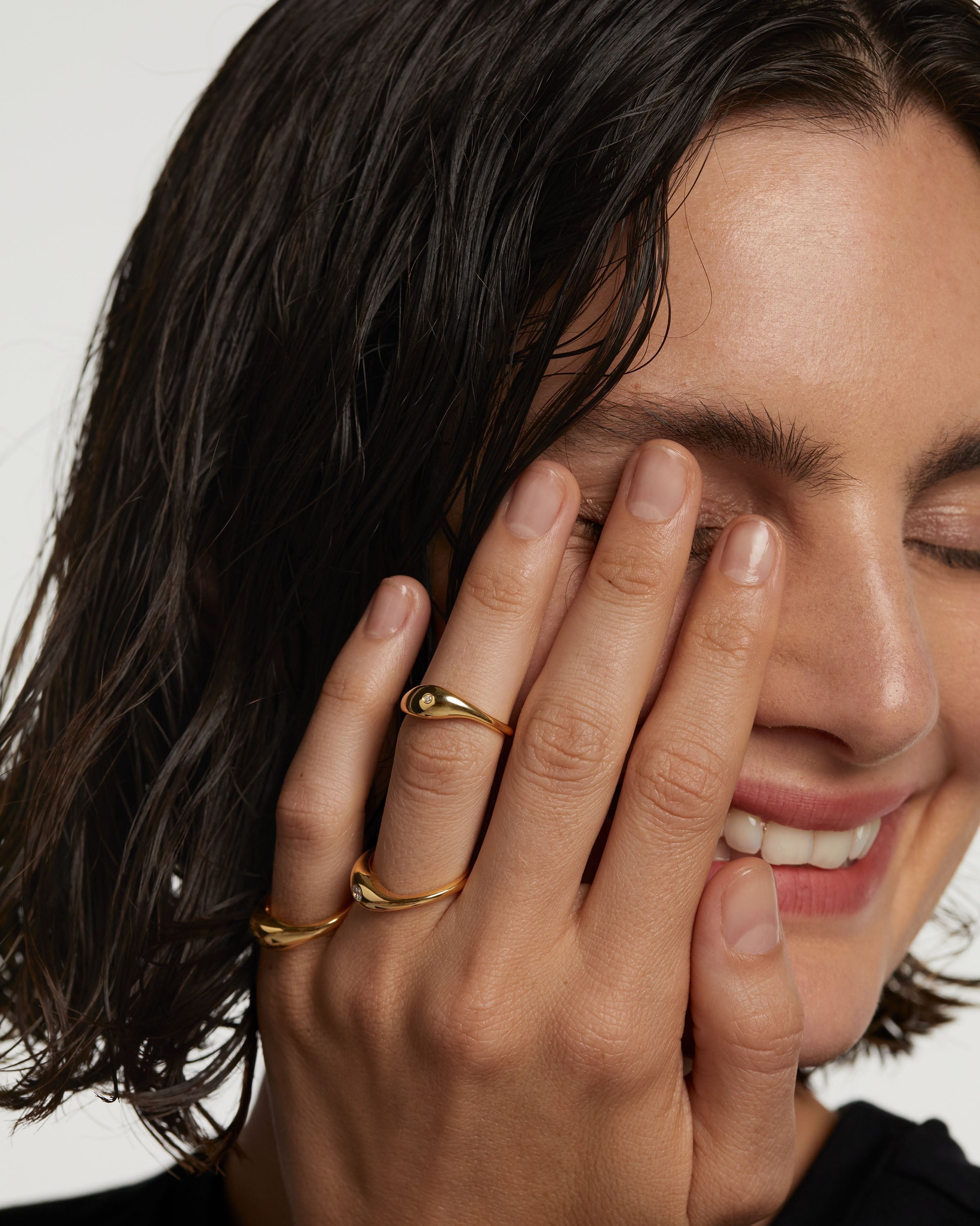 Inel din Argint placat cu Aur cu Zirconiu - 2