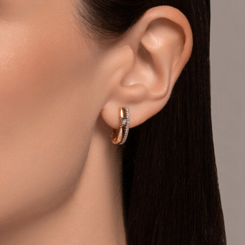 Cercei din Aur Galben 14K cu Diamante - 3