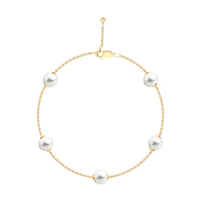 Bratara din Aur Roz 14K cu Perla - 1