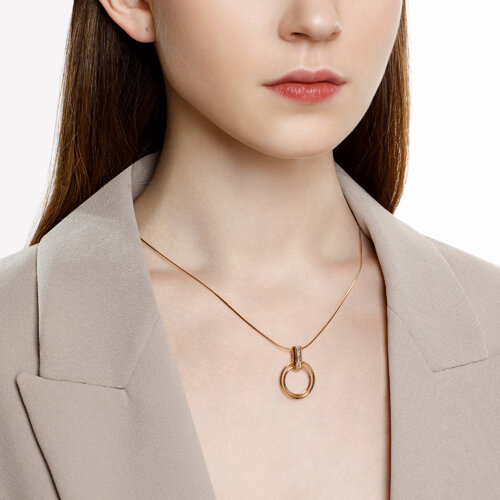 Pandantiv din Aur Roz 14K cu Zirconiu - 3