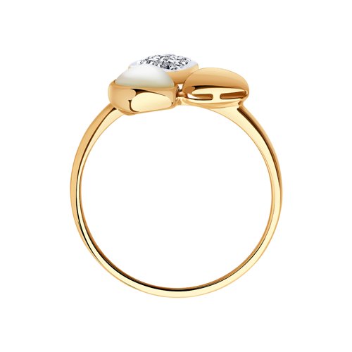 Inel din Aur 14K cu Diamante si Sidef - 2